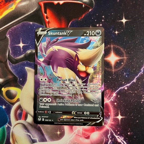 Pokemon | Other | Pokmon Skuntank V Card Silver Tempest | Poshmark